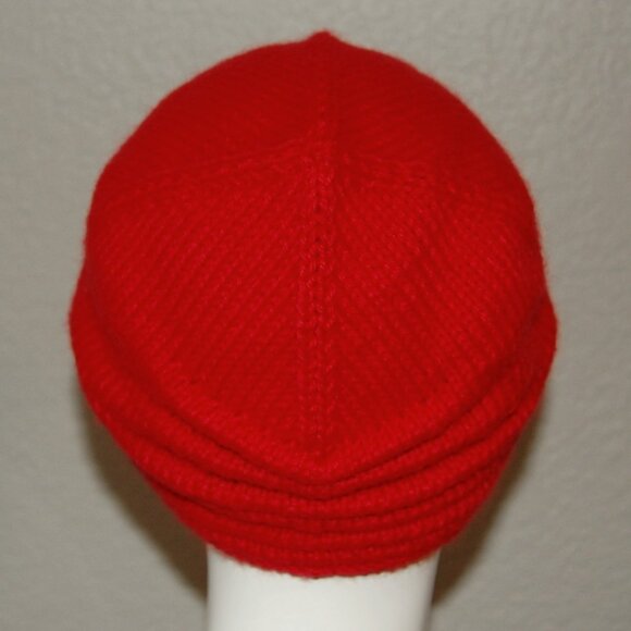 NEW Handmade Bright Red Cap, Women Size OS - Picture 6 of 12